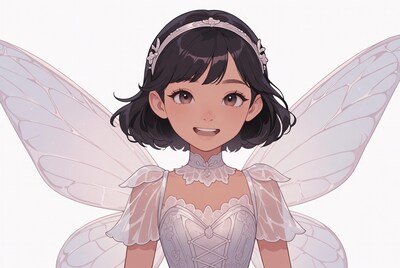 Anime girl with fairy wings