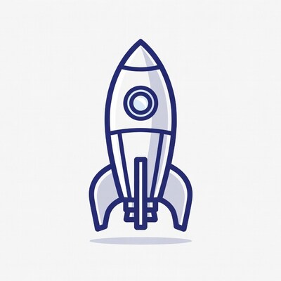 Rocket illustration on white background