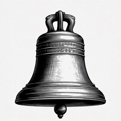 Vintage Engraved Church Bell
