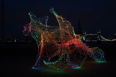 Colorful Light Sculpture Tower Bridge Night