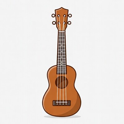 Brown Ukulele Illustration