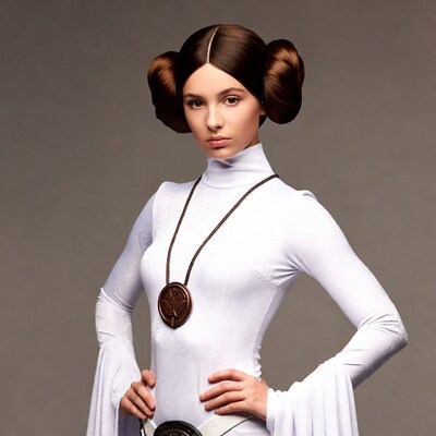 Woman in Princess Leia costume