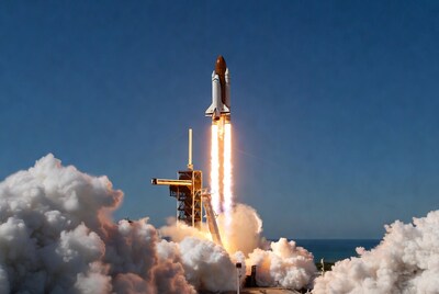 Space Shuttle Launching from Pad