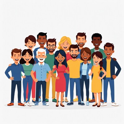 Diverse team group illustration