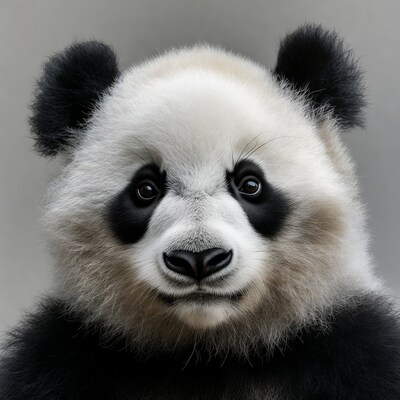 Cute baby panda close-up