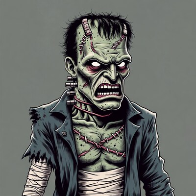 Angry Frankenstein Monster Illustration