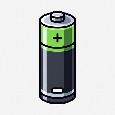 Green AA Battery Illustration