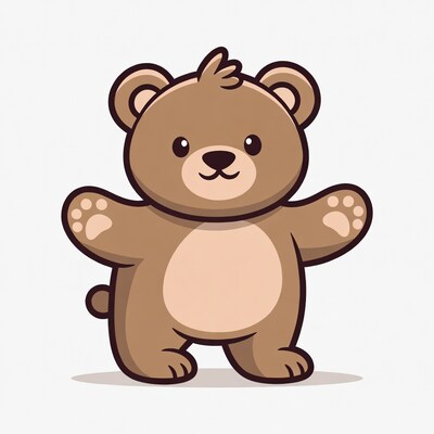 Cute cartoon bear with arms outstretched