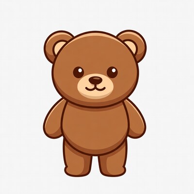 Cute cartoon brown bear
