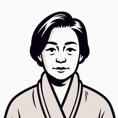 Asian woman in kimono illustration