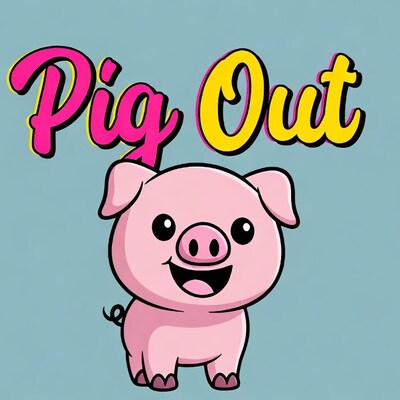Cute Pig Pig Out Illustration