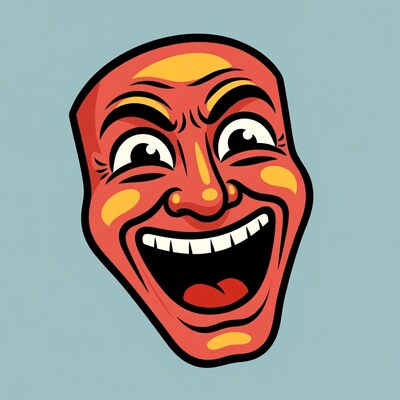 Cartoon laughing red face mask
