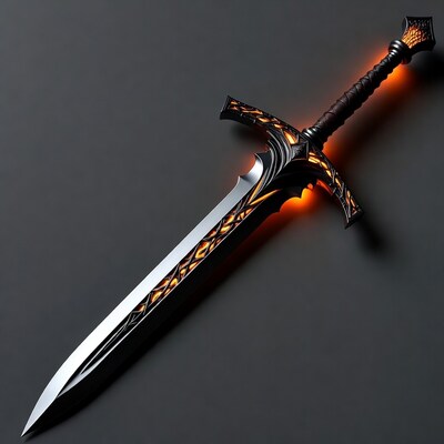 Glowing Black Fantasy Sword