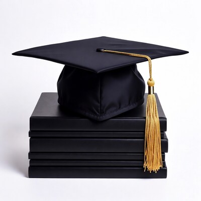 Graduation Cap on Black Books