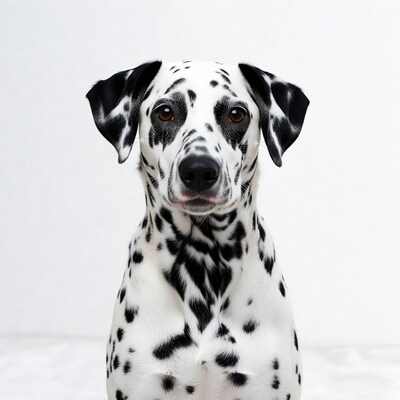 Dalmatian dog on white background