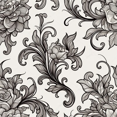 Peony Flower Seamless Pattern Illustration