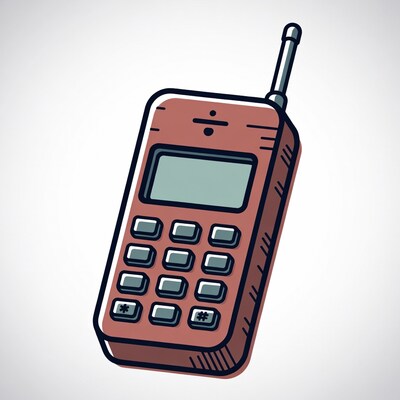 Retro Flip Phone Illustration