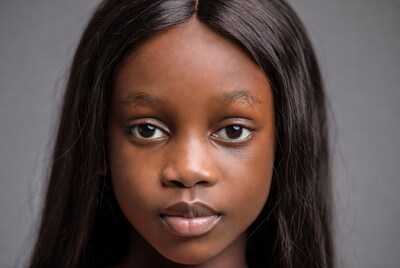 Closeup portrait of young African girl