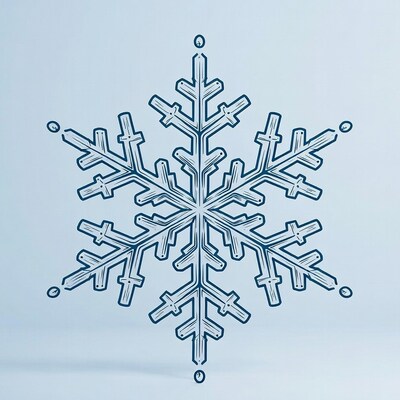 Snowflake illustration on blue background