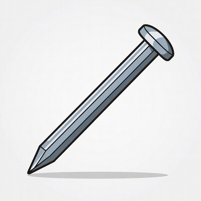 Cartoon metal nail isolated