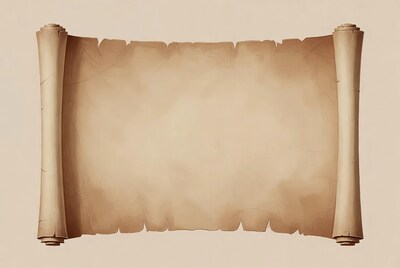 Unrolled Blank Parchment Scroll
