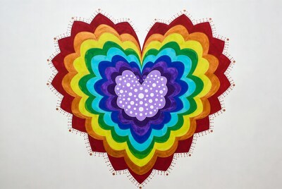 Rainbow Layered Heart Illustration