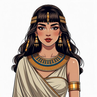 Egyptian Woman in Gold Jewelry