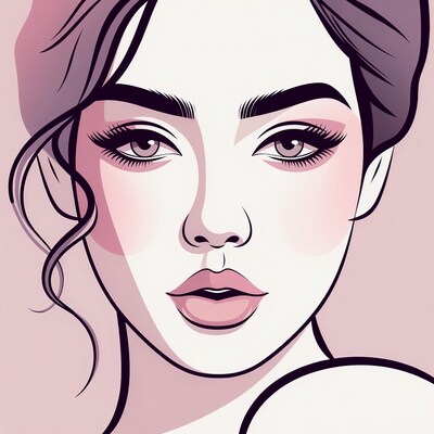 Beautiful woman portrait illustration