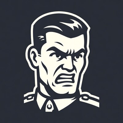 Angry man yelling in uniform