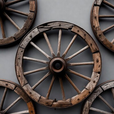 Old Wooden Wagon Wheels