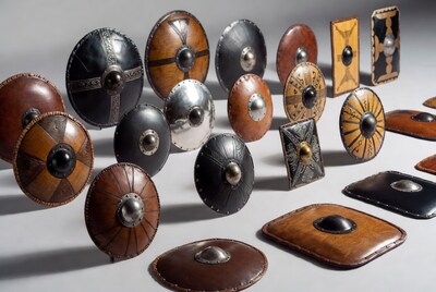 Assortment of Viking Leather Shields