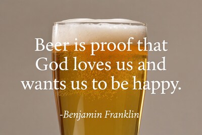 Beer Glass God Loves Us Quote