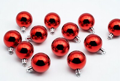 Shiny Red Christmas Ornaments