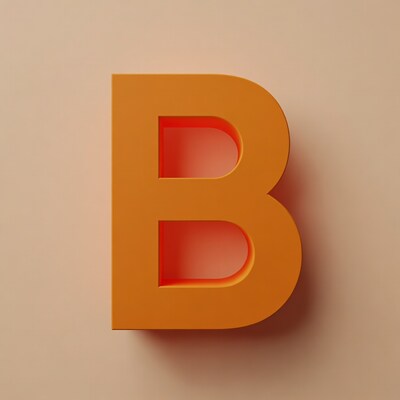 3D Orange Letter B