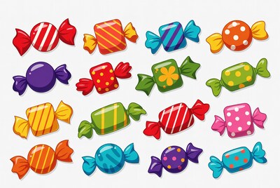 Colorful Candy Sweets Illustration