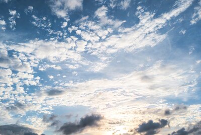 Cloudy Blue Sky with Sunlight