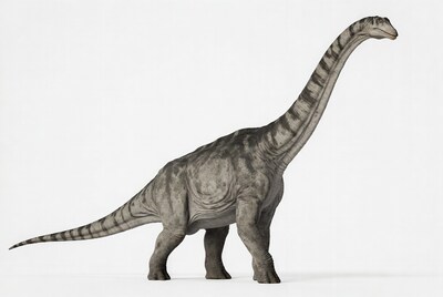 Brachiosaurus dinosaur on white background
