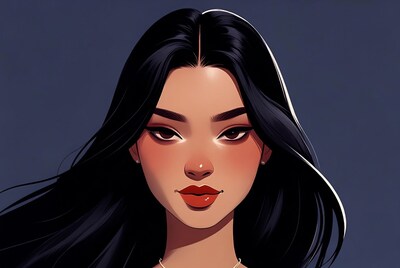 Asian woman with long black hair