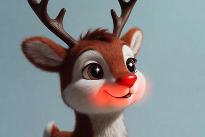 Cute Rudolph Reindeer with Red Nose