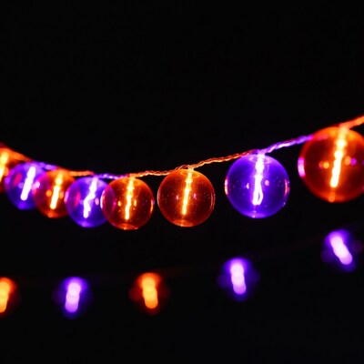 Orange and Purple Glowing Fairy Lights
