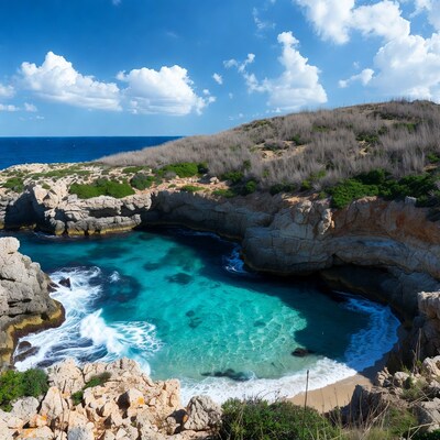 Turquoise Cove Beach with Cliffs