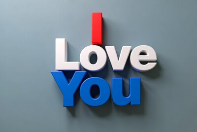 3D I Love You Letters