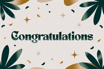 Congratulations Illustration with Leaves