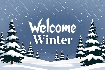 Welcome Winter Snowy Forest Illustration
