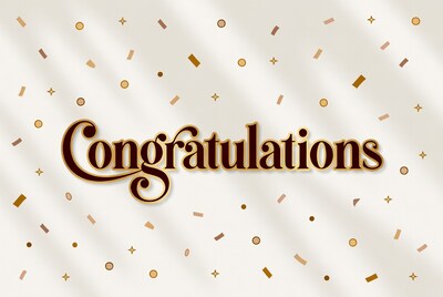 Congratulations Text with Confetti