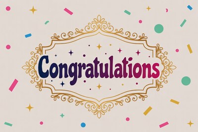 Congratulations Ornate Frame Illustration