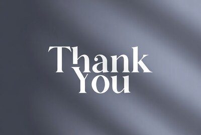 Thank You text on gradient background