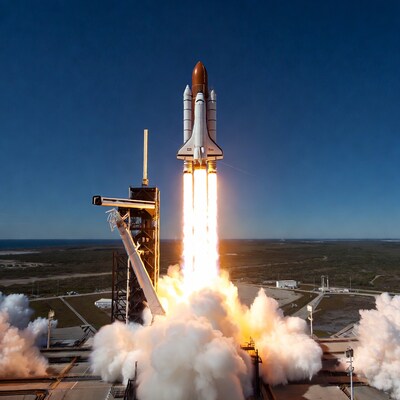 Space Shuttle Launching from Pad