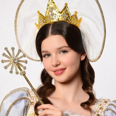 Girl in fairy princess costume with wand
