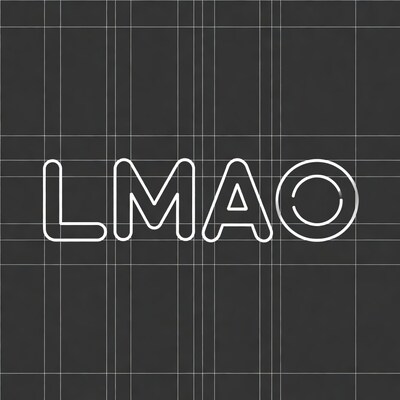 LMAO text on grid background